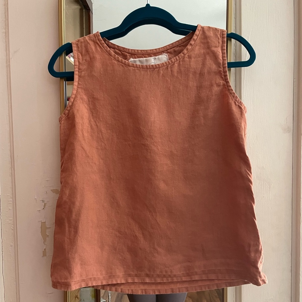 Not Perfect Linen Vienna Tank in Canyon Clay